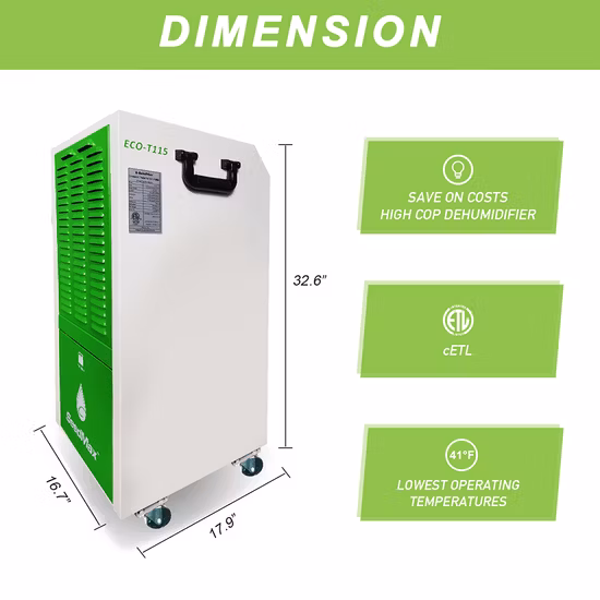 Seedmax 234 pintas de desumidificador industrial de aço automático móvel ETL da estufa alistado
